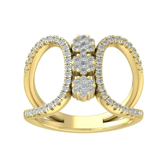 10K Yellow Gold Diamond Band Ring (5/8 cttw, I-J Color, I2-I3 Clarity), Size 6