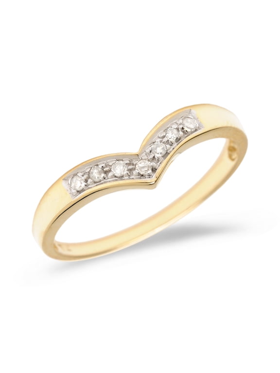 10K Yellow Gold Diamond Chevron Ring
