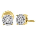 thumbnail image 1 of 10K Yellow Gold Diamond Circle Studs 4 Prong 5.30mm Cluster Earrings 0.13 Ct., 1 of 5