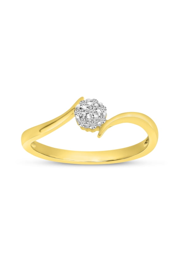 10K Yellow Gold Diamond Cluster Ring