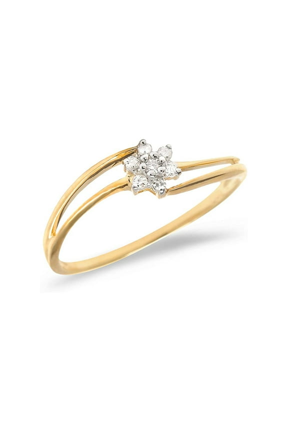 10K Yellow Gold Diamond Cluster Ring