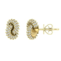 10K Yellow Gold Diamond Cluster Stud Earrings (1/2 cttw, I-J Color, I2-I3 Clarity)