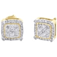 thumbnail image 1 of 10K Yellow Gold Diamond Cushion Shape Double Frame Studs 8mm Earrings 1/2 CT., 1 of 5