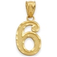thumbnail image 1 of 10K Yellow Gold Diamond Cut 0 to 9 Number Charm Pendant (6), 1 of 3