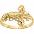 thumbnail image 1 of 10K Yellow Gold Diamond-Cut Crucifix Ring (Size 6.5) Made In United States 10k4584, 1 of 5