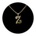 thumbnail image 1 of 10K Yellow Gold Diamond Cut Cursive Initial Pendant Charms Available Letters from A to Z (Z), 1 of 2