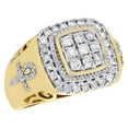 thumbnail image 1 of 10K Yellow Gold Diamond Egyptian Ankh Cross Pinky Ring Statement Band 0.98 CT., 1 of 5