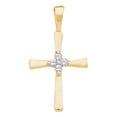 thumbnail image 1 of 10K Yellow Gold Diamond Glorious Cross Necklace Pendant 1/20 Ctw., 1 of 2