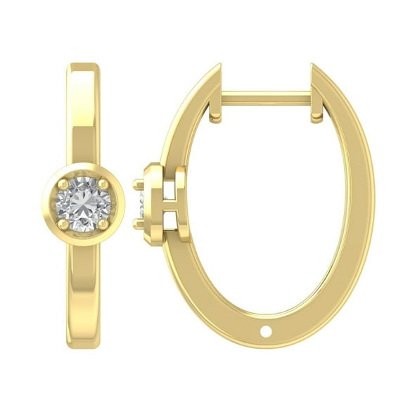 10K Yellow Gold Diamond Hoop Earrings (1/4 cttw, I-J Color, I2-I3 Clarity)