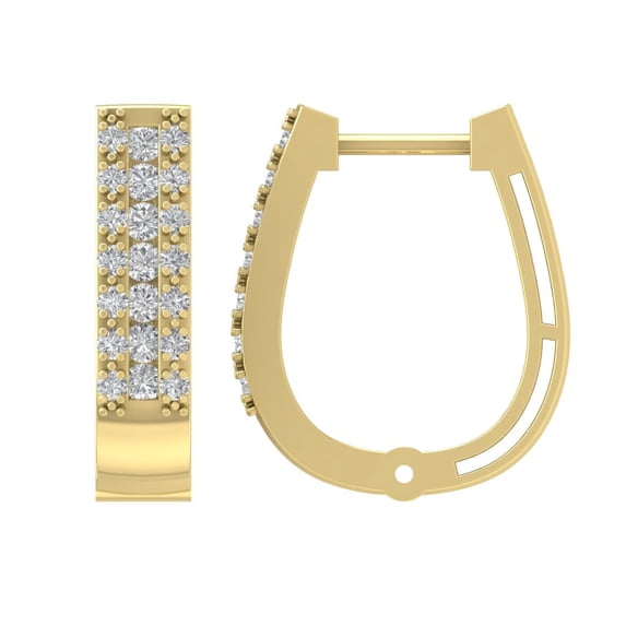 10K Yellow Gold Diamond Hoop Earrings (1/4 cttw, I-J Color, I2-I3 Clarity)