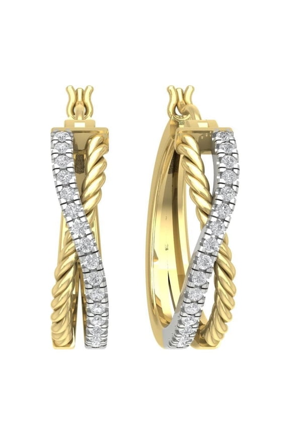 10K Yellow Gold Diamond Infinity Hoop Earrings (1/4 cttw, I-J Color, I2-I3 Clarity)
