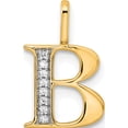 thumbnail image 1 of 10K Yellow Gold Diamond Letter B Initial Pendant (Width 9.73) (Length 15.26) - Jbsp, 1 of 5