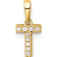 thumbnail image 1 of 10K Yellow Gold Diamond Letter T Initial With Bail Pendant - Jbsp, 1 of 5