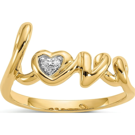 10K Yellow Gold Diamond Love Ringsize 7 (Width 2) - Jbsp
