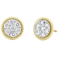 thumbnail image 1 of 10K Yellow Gold Diamond Rope Milgrain Flower Cluster Stud 11mm Earrings 1 CT., 1 of 5