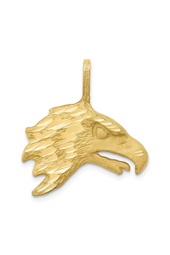 10K Yellow Gold Eagle Head Charm Jewelry FindingKing