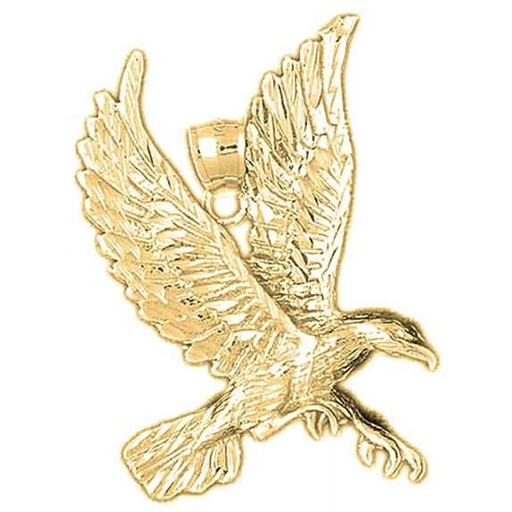 10K Yellow Gold Eagle Pendant - 43 mm