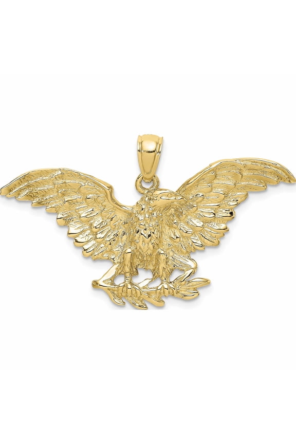 10K Yellow Gold Eagle with Wings Spread Charm
