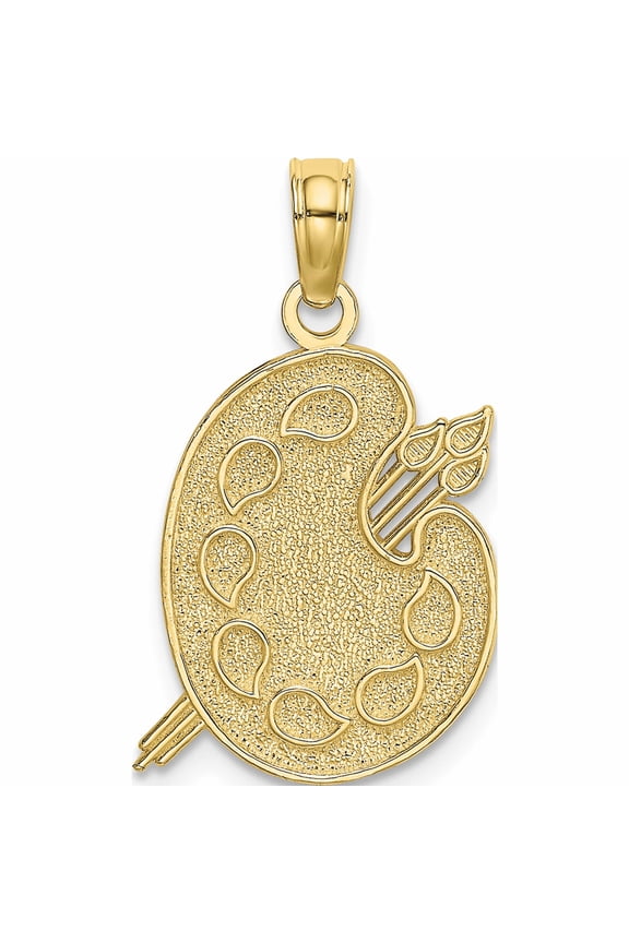10K Yellow Gold Textured Painters Palette Charm