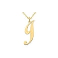 thumbnail image 1 of 10K Yellow Gold Fancy Script Initial -J- Pendant Necklace Charm with Chain for Women, 1 of 4
