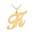 thumbnail image 1 of 10K Yellow Gold Fancy Script Initial -K- Pendant Necklace Charm with Chain for Women, 1 of 4
