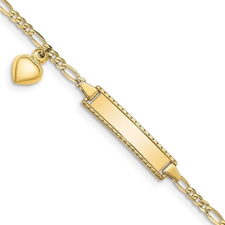 10K Yellow Gold Figaro LinK ID Bracelet