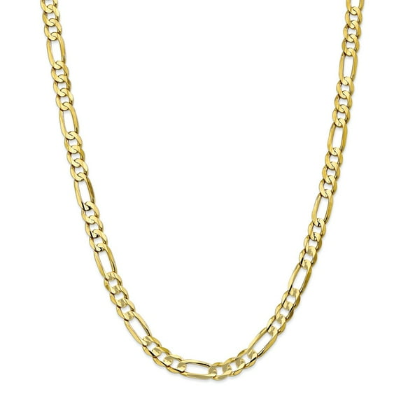10K Yellow Gold Figaro chain 22 in 6.75 mm 6.75mm Light Concave