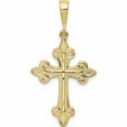 thumbnail image 1 of 10K Yellow Gold Fleur De Lis Cross Pendant (39 X 20) Made In United States -Jewelry By Sweet Pea, 1 of 5