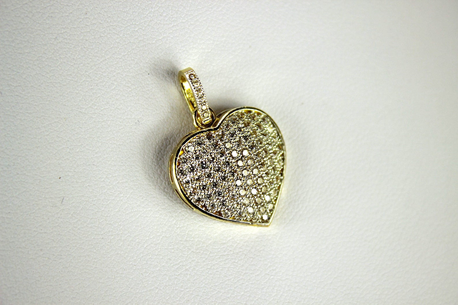 10K Yellow Gold Heart Pendant with CZ Sizes Walmart Business