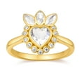 thumbnail image 1 of 10K Yellow Gold Heart Shape Moonstone Cubic Zirconia Engagement Ring, 1 of 5
