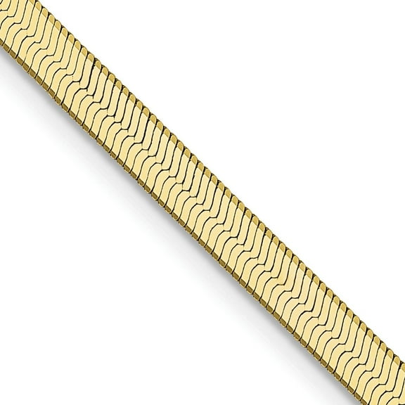 10K Yellow Gold Herringbone Chain Styles Necklace 3 mm Silky 16 inch