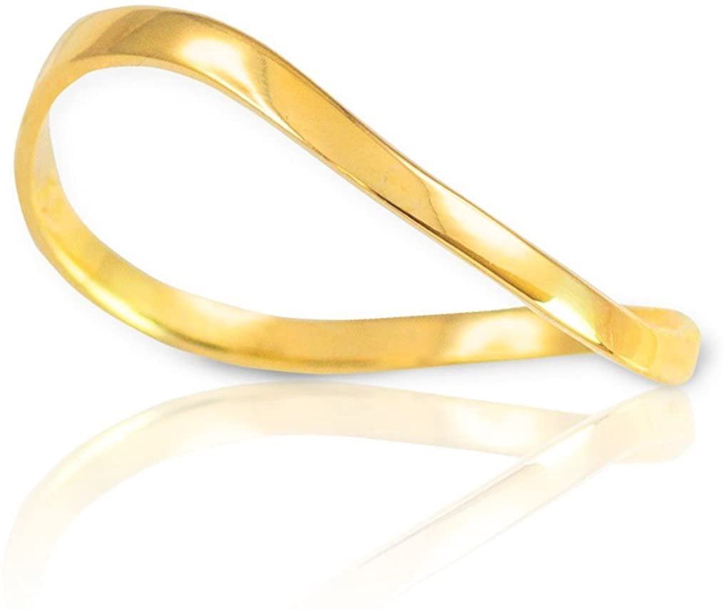 10K Yellow Gold Twisted Cable Rope Band Ring - Dainty, Thin, Stackable Comfort Fit