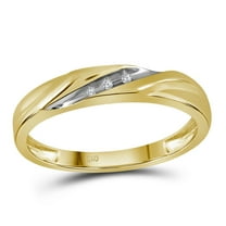 10K Yellow Gold His Hers Round Diamond Solitaire Matching Wedding Set 1/8ctw, Womens Size: 5-10, Mens Size: 7-13