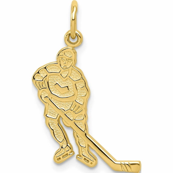 10K Yellow Gold Hockey Charm (25 X 13) Made In United States 10c184