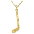 thumbnail image 1 of Gem & Harmony 10K Yellow Gold Hockey Stick Pendant Necklace with Chain for Men, 1 of 5