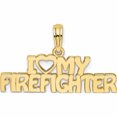 thumbnail image 1 of 10K Yellow Gold I Love My Firefighter Charm (8.8 X 26.4) Made In United States -Jewelry By Sweet Pea, 1 of 5