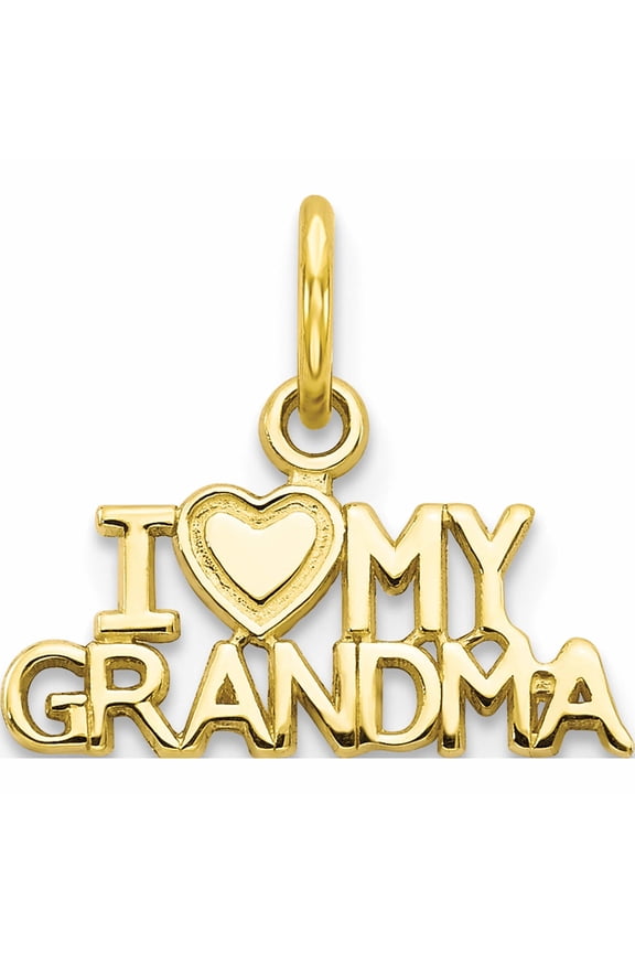 10K Yellow Gold I Love My Grandma Charm (13 X 16) Made In United States 10c428