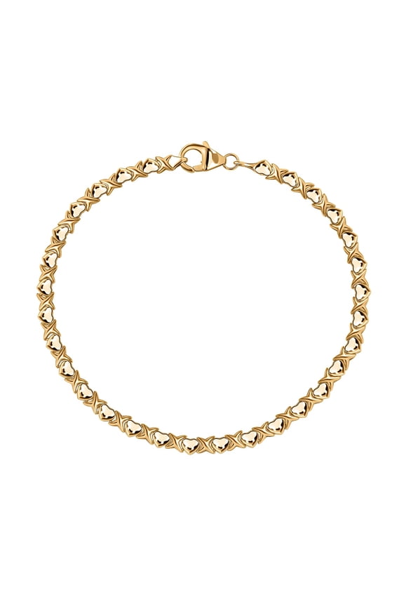 10K Yellow Gold Infinity with Heart Link Bracelet 8.00 In 5.70 Grams Christmas Gifts