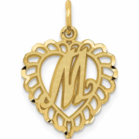 10K Yellow Gold Initial M Charm (23 X 15) Made In United States -Jewelry By Sweet Pea