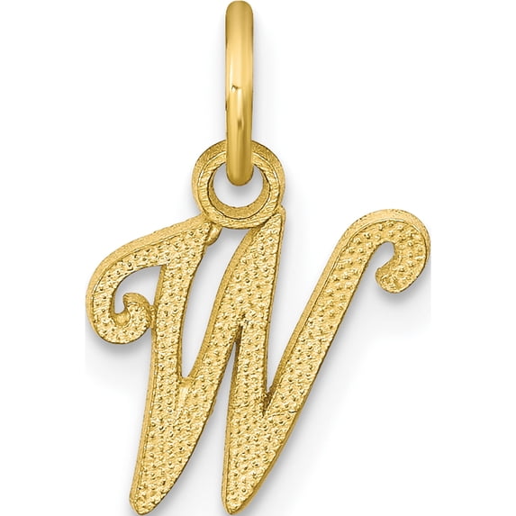 10K Yellow Gold Initial W Charm - Jbsp