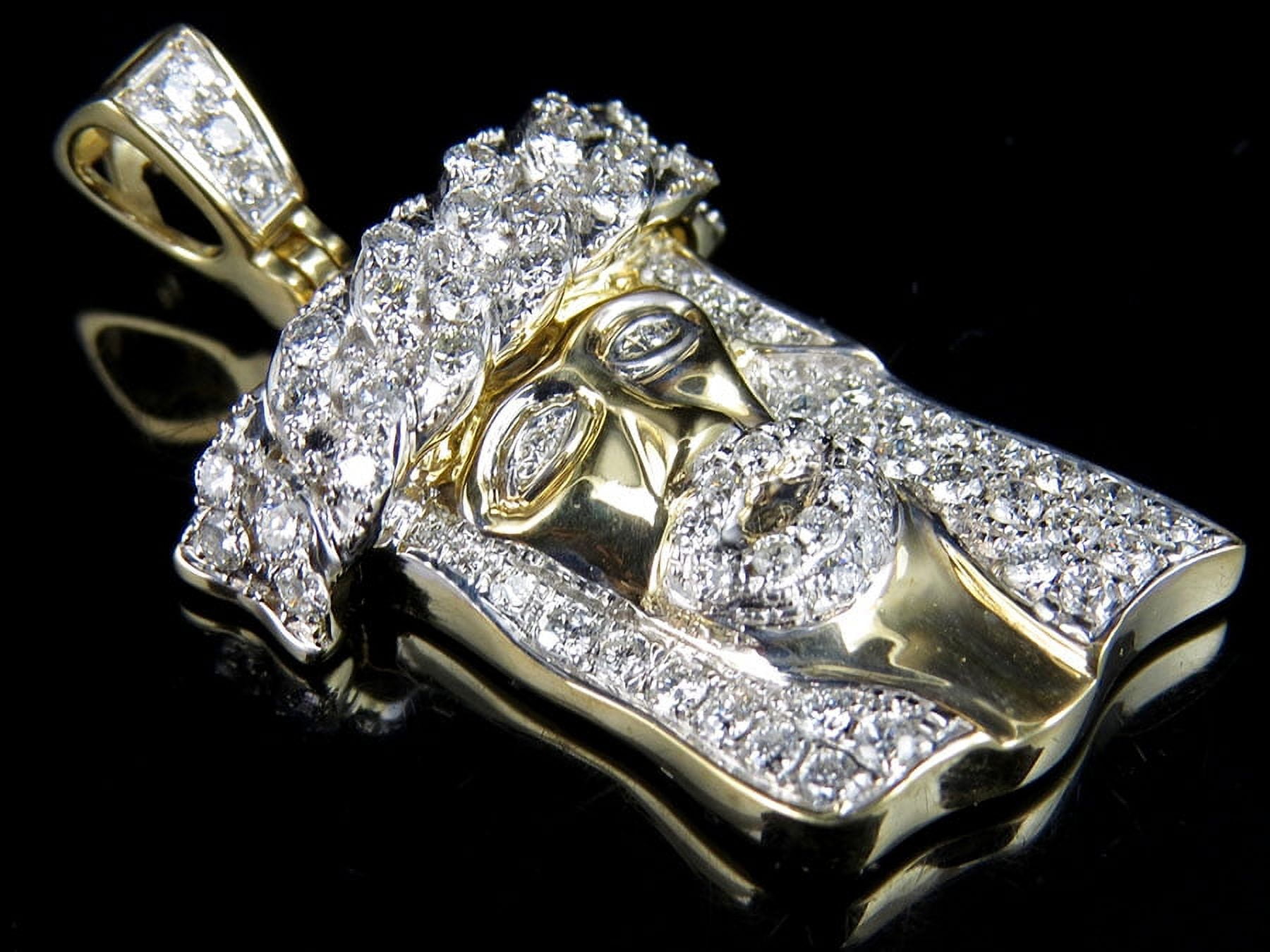 10K Yellow Gold Jesus Piece Diamond Pendant ct