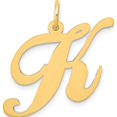 thumbnail image 1 of 10K Yellow Gold Large Fancy Script Letter K Initial Charm - Jbsp, 1 of 5