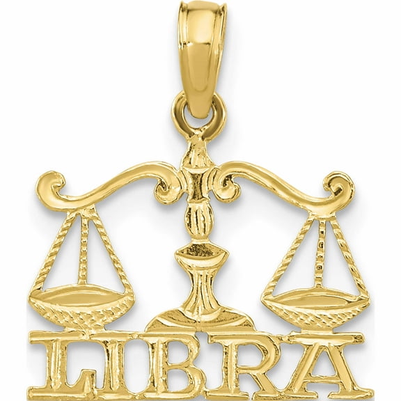 10K Yellow Gold Libra Charm (18.15 X 15.85) Made In United States -Jewelry By Sweet Pea