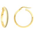 thumbnail image 1 of 10K Yellow Gold Lightz Collection 3mm x 20mm One Row Women's Hoop Earrings, 1 of 3
