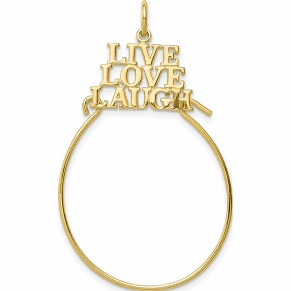 10K Yellow Gold Live Love Laugh Charm Holder (40 X 21) Made In United States 10c683