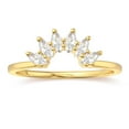 thumbnail image 1 of 10K Yellow Gold Marquise Oval Shape Moissanite Crown Engagement Ring for Women, 1 of 5