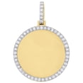 thumbnail image 1 of 10K Yellow Gold Memory Frame Diamond Medallion Photo Engrave Pendant 1.15 CT., 1 of 5