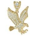thumbnail image 1 of 10K Yellow Gold Mens Cubic Zirconia Eagle Bird Patriotism Charm Pendant, 1 of 1