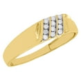 thumbnail image 1 of 10K Yellow Gold Mens Diamond Wedding Band 3 Row Engagement Ring 0.13 Ct., 1 of 5