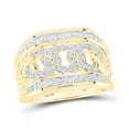 thumbnail image 1 of 10K Yellow Gold Mens Round Diamond Curb Cuban Link Ring 1 Cttw, Mens Size: 7-13, 1 of 1